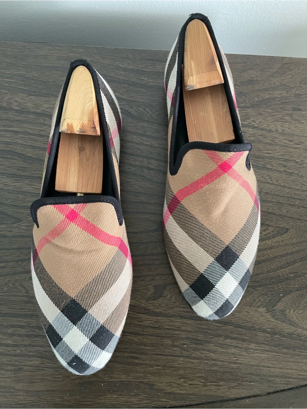 Classic Tan Plaid Slip-On Men's Loafers